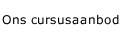 Ons cursusaanbod